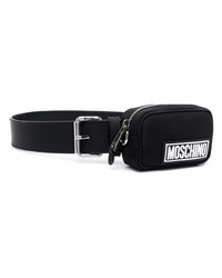 Moschino Logo Print Leather Belt Bag