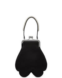 Simone Rocha Black Satin Pearl Handle Bag