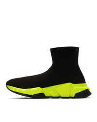 Balenciaga Black And Yellow Speed Sneakers