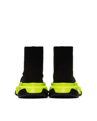 Balenciaga Black And Yellow Speed Sneakers