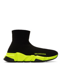 Balenciaga Black And Yellow Speed Sneakers