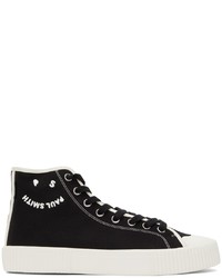 Ps By Paul Smith Black Canvas Happy Logo Kibby High Sneakers