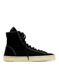 Lemaire Black Canvas High Top Sneakers