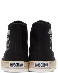 Moschino Black Espadrille High Top Sneakers