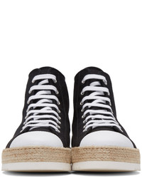 Moschino Black Espadrille High Top Sneakers