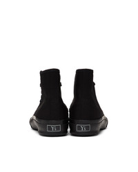 Ys Black High Cut Lace Up Sneakers