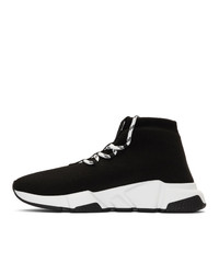 Balenciaga Black Lace Up Speed Sneakers