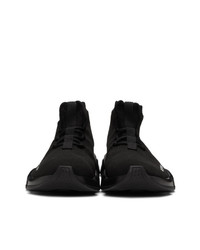 Balenciaga Black Lace Up Speed Sneakers