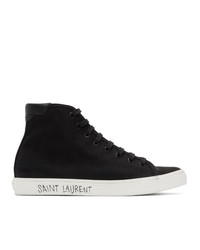 Saint Laurent Black Malibu Mid Top Sneakers