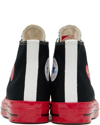 Comme Des Garcons Play Black Red Converse Edition Play Chuck 70 High Top Sneakers