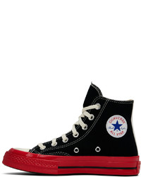 Comme Des Garcons Play Black Red Converse Edition Play Chuck 70 High Top Sneakers