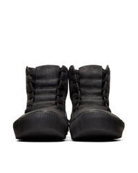 Boris Bidjan Saberi Black Waxed High Top Sneakers