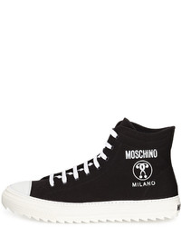 Moschino Double Question Mark High Top Sneaker Black