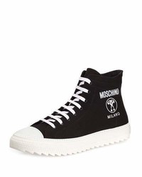 Moschino Double Question Mark High Top Sneaker Black