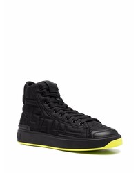 Balmain Quilted Style High Top Sneakers