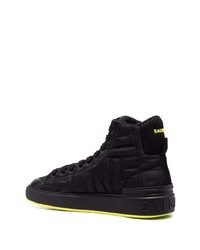 Balmain Quilted Style High Top Sneakers