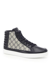 Gucci Supreme Leather Canvas High Top Sneakers