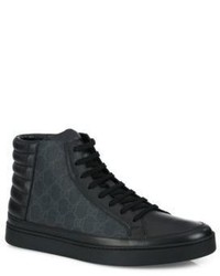 Gucci Supreme Leather Canvas High Top Sneakers