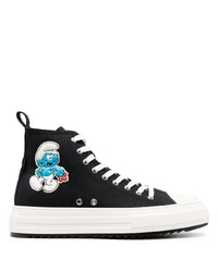 DSQUARED2 X Smurfs High Top Cotton Sneakers