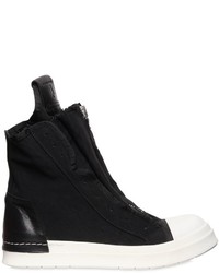 Cinzia Araia Zip Canvas Leather High Top Sneakers