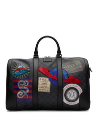 Gucci Black Soft Gg Supreme Night Courrier Carry On Duffle Bag