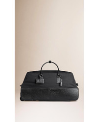 Burberry Nylon And Signature Grain Leather Travel Holdall