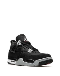 Jordan Air 4 Black Canvas Sneakers