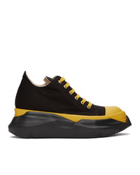 Rick Owens DRKSHDW Black And Yellow Abstract Sneakers