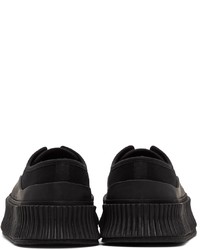 Jil Sander Black Canvas Platform Sneakers