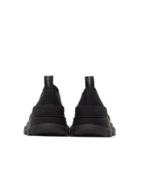 Alexander McQueen Black Canvas Tread Slick Sneakers