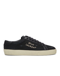 Saint Laurent Black Court Classic Sl06 Embroidered Sneakers