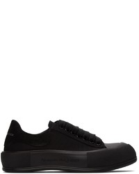 Alexander McQueen Black Deck Lace Up Plimsoll Sneakers
