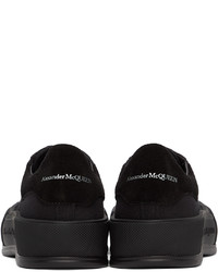 Alexander McQueen Black Deck Plimsoll Sneakers