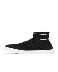 Fendi Black Knit High Top Sneakers