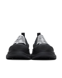 Alexander McQueen Black Tread Slick Lace Up Sneakers
