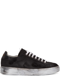MSGM Black Worn Out Retro Sneakers