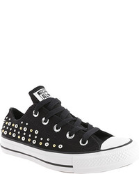 Converse Chuck Taylor All Star Low Canvas Studs Black Canvas Shoes