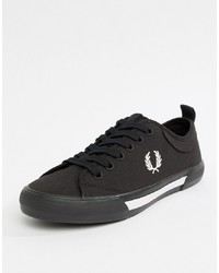 Fred Perry Horton Canvas Trainers In Black