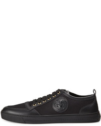Versace Leathercanvas Low Top Sneaker Black