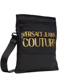 VERSACE JEANS COUTURE Black Bonded Messenger Bag