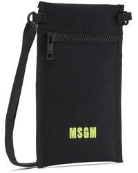 MSGM Black Canvas Messenger Bag