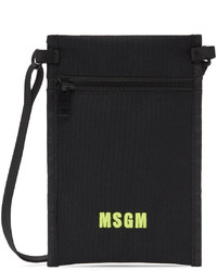 MSGM Black Canvas Messenger Bag