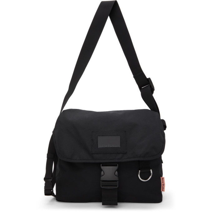 Acne Studios Black Large Canvas Messenger Bag, $300 | SSENSE | Lookastic