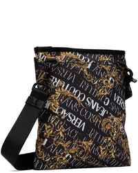 VERSACE JEANS COUTURE Black Logo Couture Messenger Bag