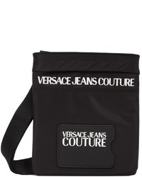 VERSACE JEANS COUTURE Black Logo Messenger Bag