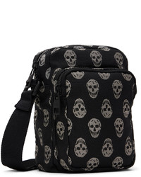 Alexander McQueen Black Mini Biker Skull Messenger Bag