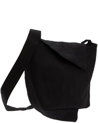Yohji Yamamoto Black Peel Messenger Bag