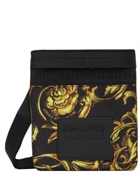 VERSACE JEANS COUTURE Black Regalia Baroque Logo Messenger Bag