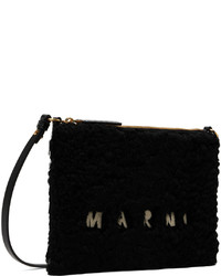 Marni Black Shearling Messenger Bag