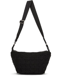 Bottega Veneta Black Webbing Intrecciato Messenger Bag